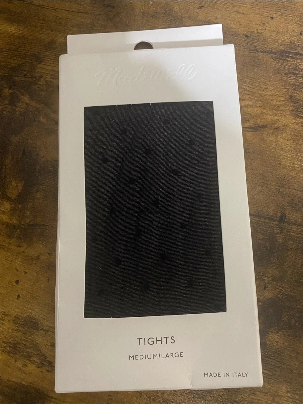 NWT MADEWELL Sheer Tights in Swiss Dot size women’s medium/large